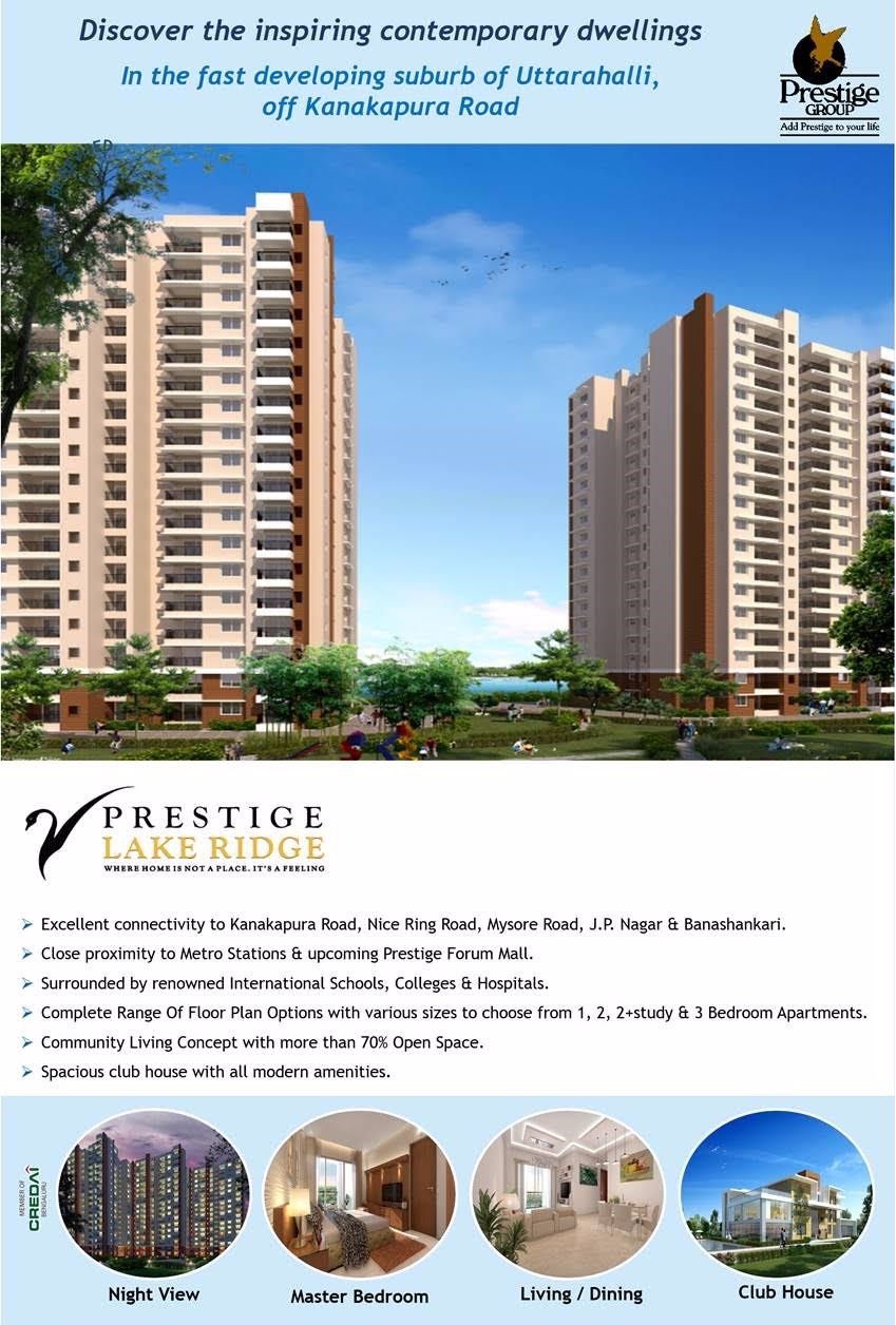 Discover the inspiring contemporary dwellings at Prestige Lake Ridge in Bangalore Update